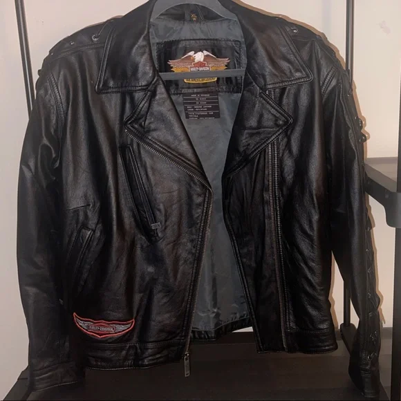 EXTREMELY RARE Harley-Davidson Black Leather Motorcycle Jacket - Picture 13 of 14